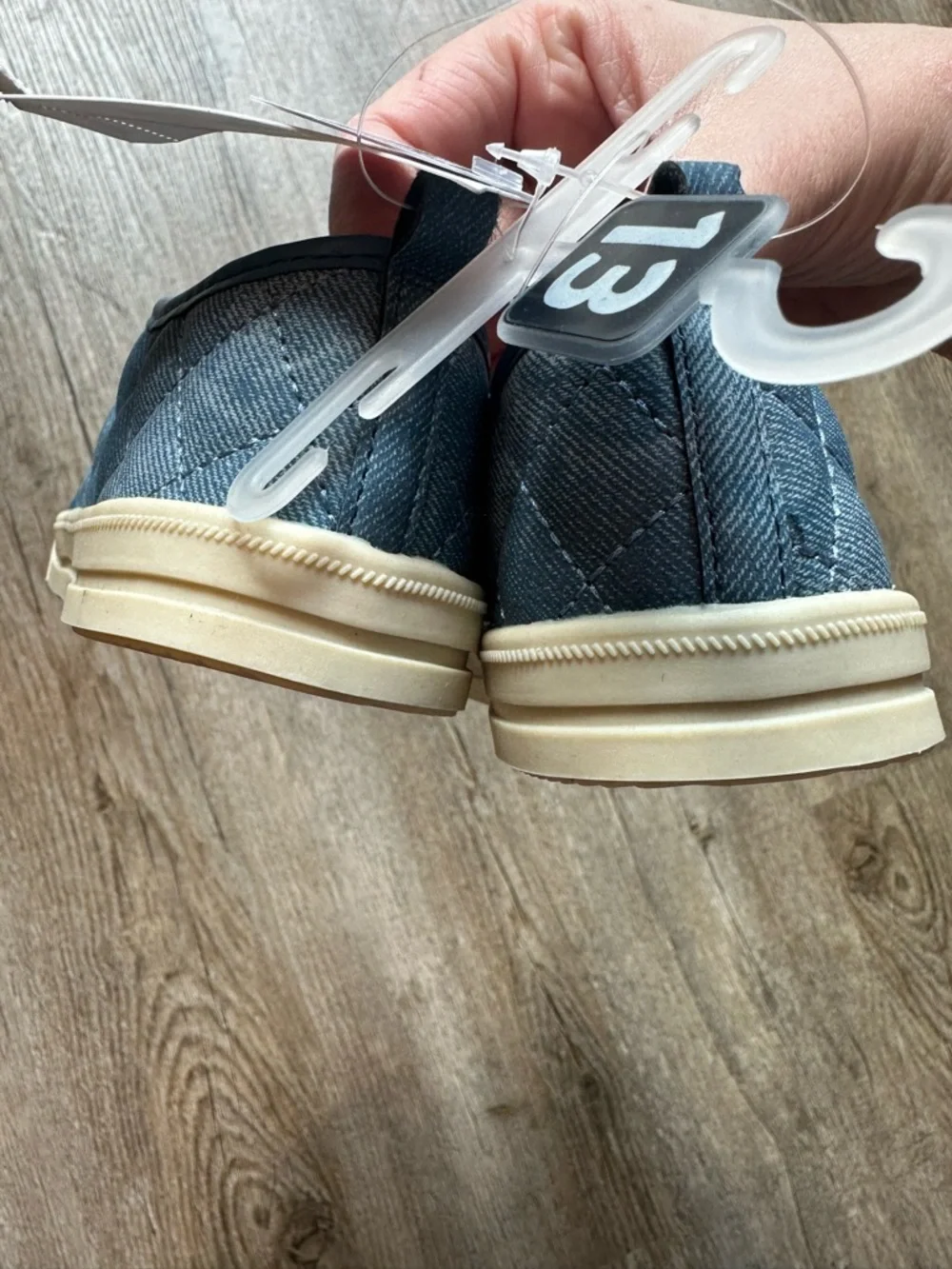 NWT OshKosh B'gosh Quilted Denim Blue Slip-On Moccasins for Kids